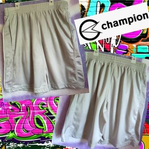 🗺️ Champion VTG Moon Gray Silver Loose Fit Basketball Shorts Men’s Large EUC 90s